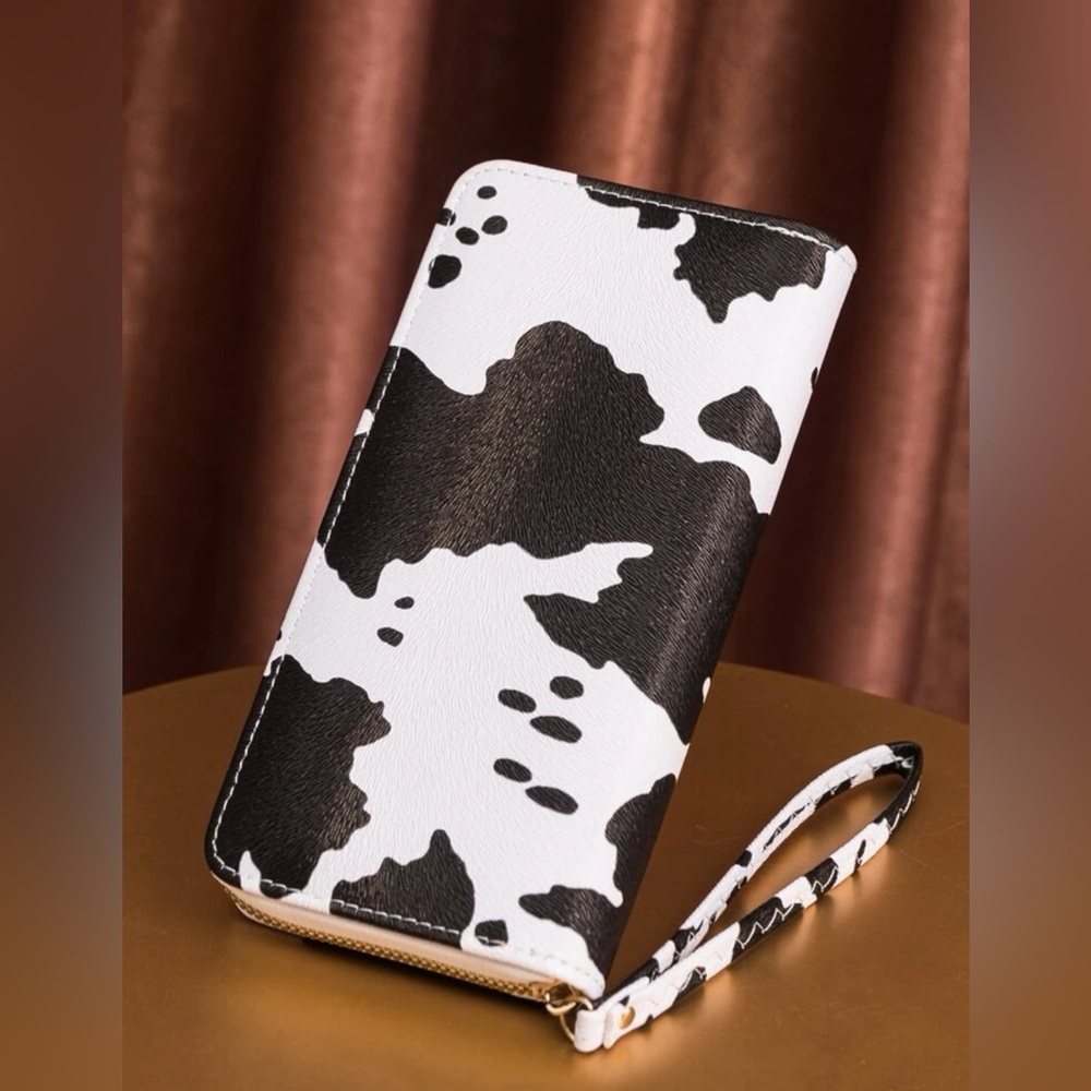 Cow‎ Print Zip Around Wallet